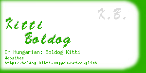 kitti boldog business card